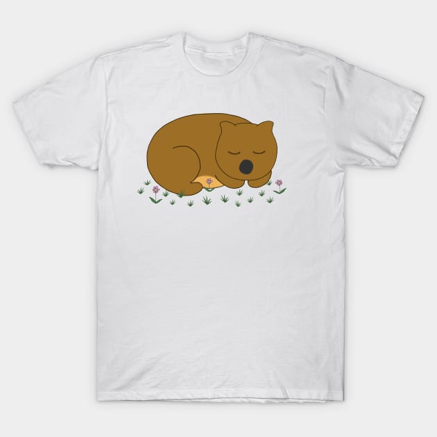 Wombat Dreaming T-Shirt by wanungara